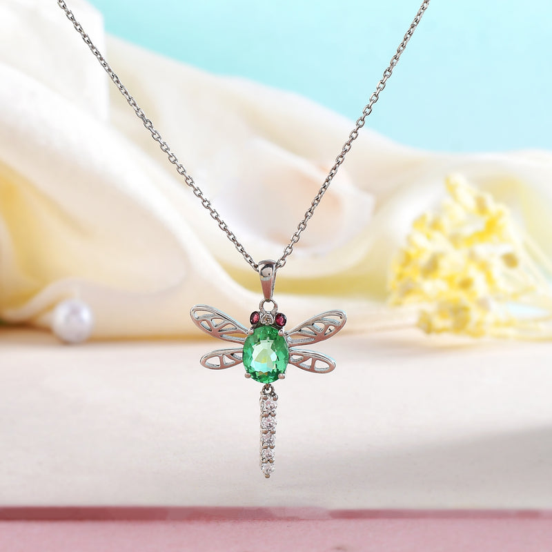 BONSNY Ciondolo Libellula Smaltato Con Cristalli – Gioiello Donna, Regalo Idea