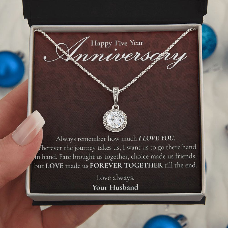 Perfect Five Year Anniversary Gift For Wife - Pure Silver Necklace Gift Set