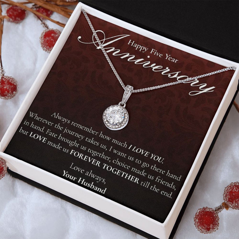 Perfect Five Year Anniversary Gift For Wife - Pure Silver Necklace Gift Set