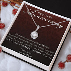 Perfect One Year Anniversary Gift For Wife - Pure Silver Necklace Gift Set