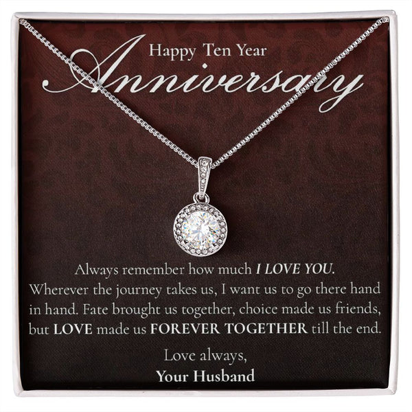 Perfect Ten Year Anniversary Gift For Wife - Pure Silver Necklace Gift Set