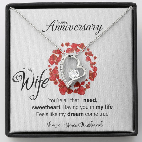 Lovely Anniversary 2024 Gift for Wife - Pure Silver Necklace Gift Set