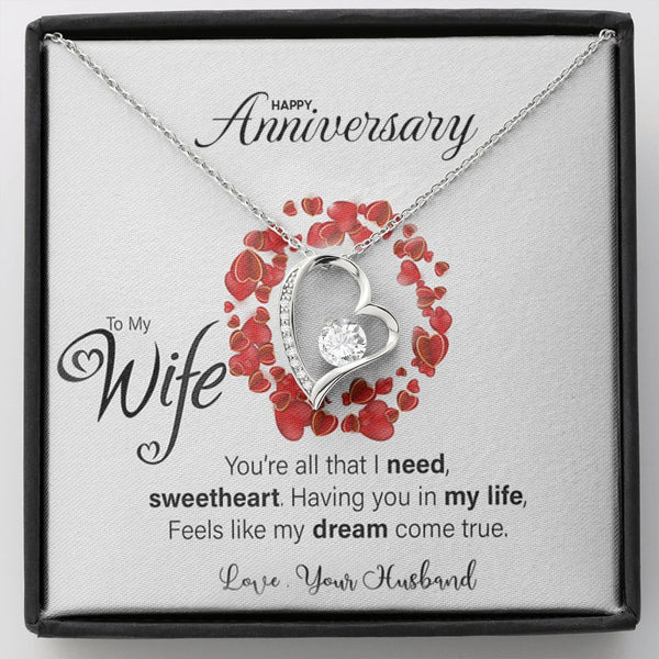 Lovely Anniversary 2023 Gift for Wife - Pure Silver Necklace Gift Set