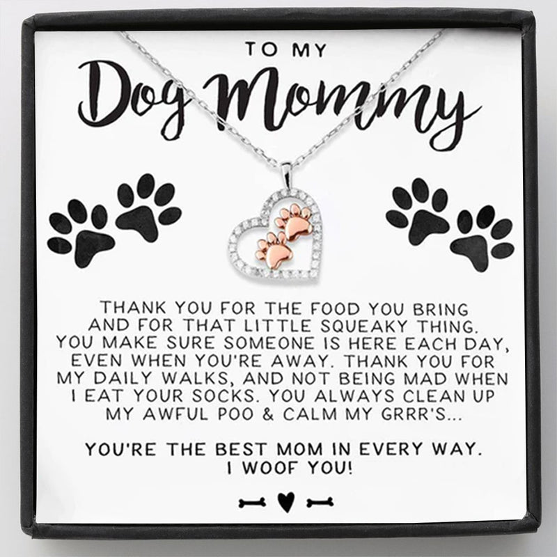 Perfect Gift for Dog Mom - Pet Paw Pure Silver Necklace Gift Set