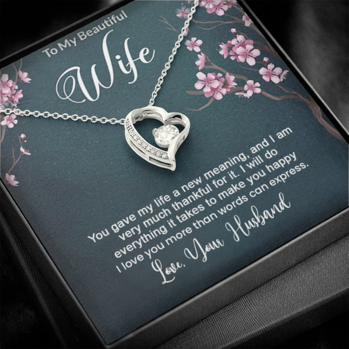 Special Gift for Wife on Honeymoon Pure Silver Necklace Gift Set