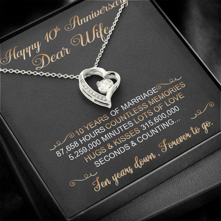 Unique Gift for Wife on 10th Anniversary Pure Silver Pendant ON