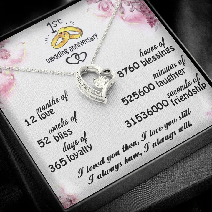 Surprise One Year Anniversary Gift for Wife Pure Silver Pendant Fabunora