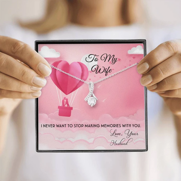 To My Wife - Memories With You - 925 Sterling Silver Pendant Gift Set