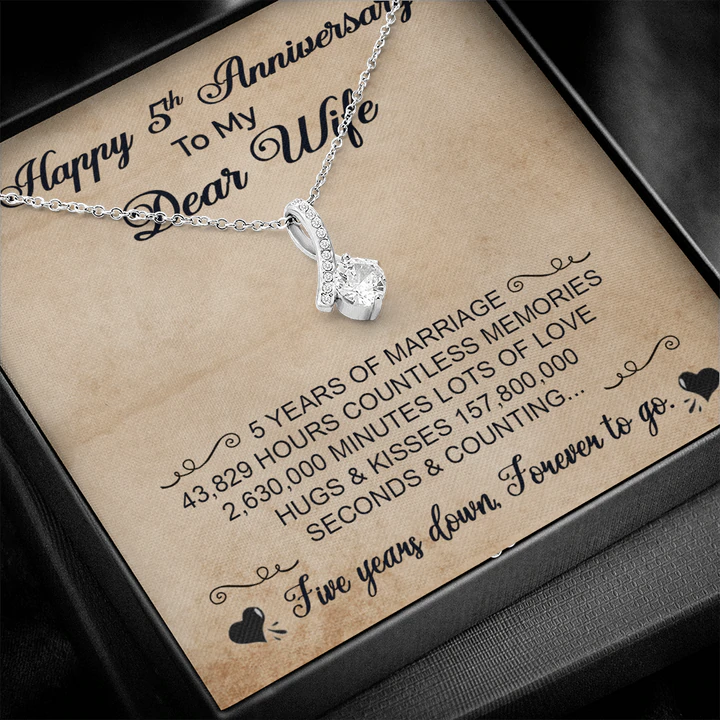 Unique Fifth Anniversary Gift for Wife Pure Silver Pendant Gift