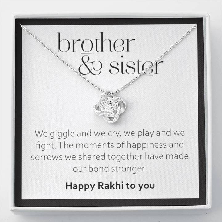 Best Rakhi Gift for Sister from Brother - Pure Silver Necklace Gift Set