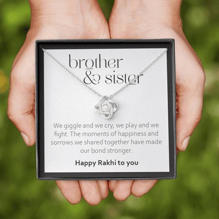 Best Rakhi Gift for Sister from Brother - Pure Silver Necklace Gift Set