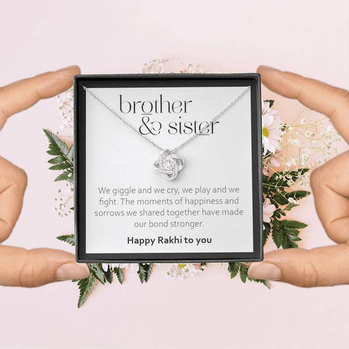 Best Rakhi Gift for Sister from Brother - Pure Silver Necklace Gift Set