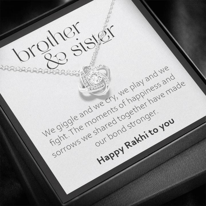 Best Rakhi Gift for Sister from Brother - Pure Silver Necklace Gift Set