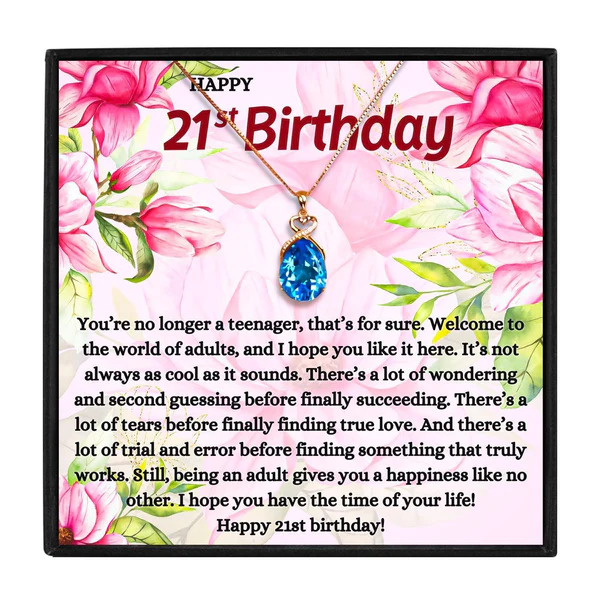 21st Birthday Gift For Her - Pure Silver Necklace Gift Set