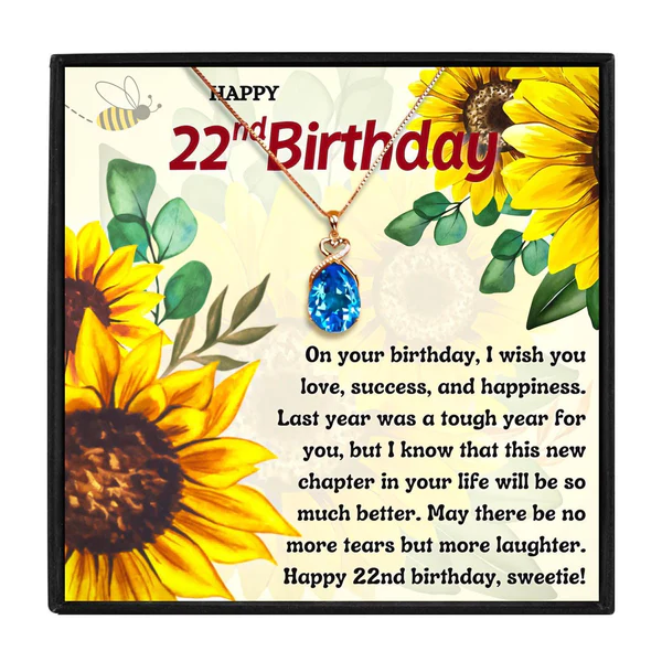 22nd Birthday Gift For Her - Pure Silver Necklace Gift Set