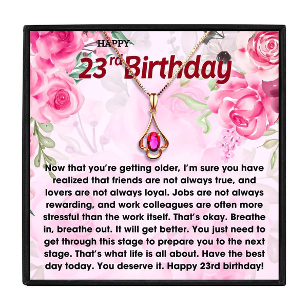 23rd Birthday Gift For Her - Pure Silver Necklace Gift Set