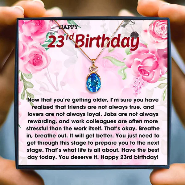 23rd Birthday Gift For Her - Pure Silver Necklace Gift Set