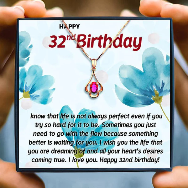 32nd Birthday Gift For Her - Pure Silver Necklace Gift Set