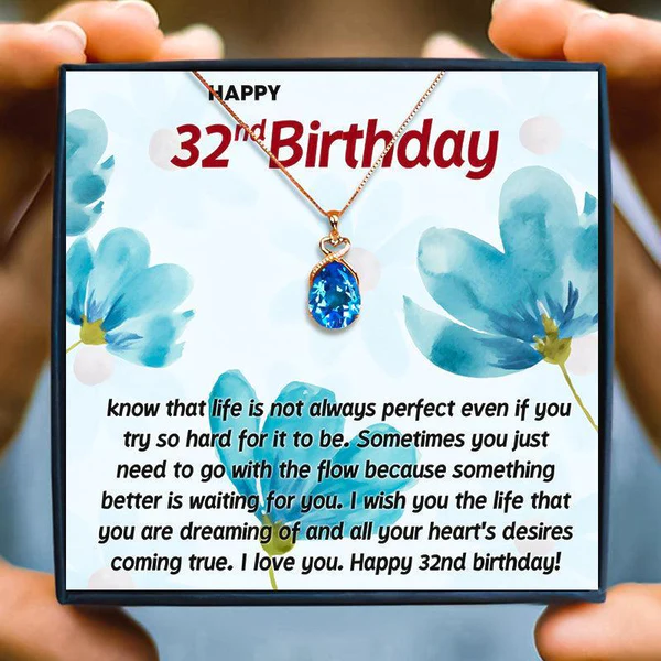 32nd Birthday Gift For Her - Pure Silver Necklace Gift Set