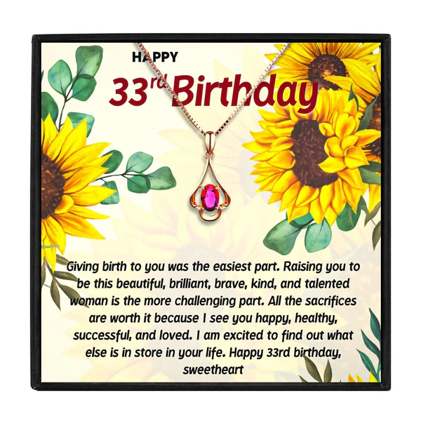 33rd Birthday Gift For Her - Pure Silver Necklace Gift Set