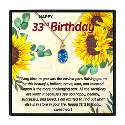 33rd Birthday Gift For Her - Pure Silver Necklace Gift Set