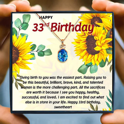 33rd Birthday Gift For Her - Pure Silver Necklace Gift Set
