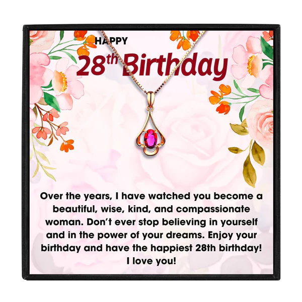 28th Birthday Gift For Her - Pure Silver Necklace Gift Set