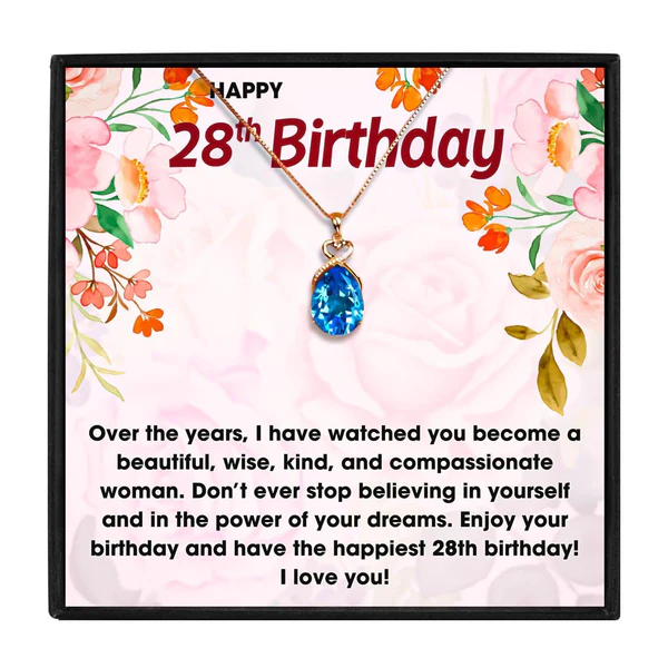 28th Birthday Gift For Her - Pure Silver Necklace Gift Set
