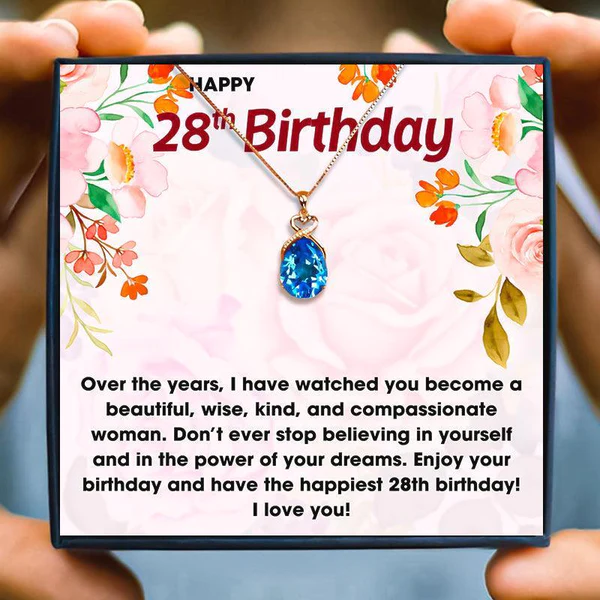 28th Birthday Gift For Her - Pure Silver Necklace Gift Set