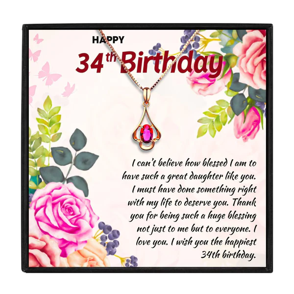 34th Birthday Gift For Daughter - Pure Silver Necklace Gift Set