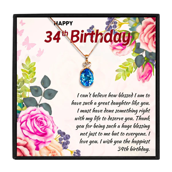 34th Birthday Gift For Daughter - Pure Silver Necklace Gift Set