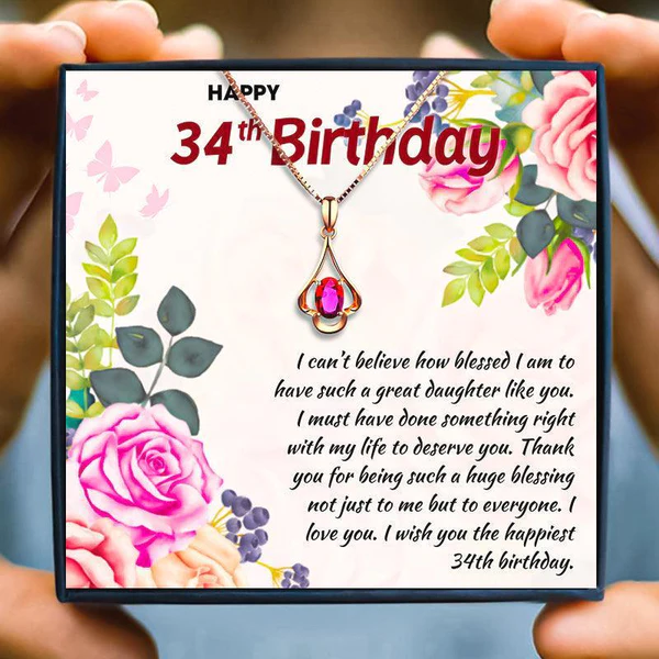 34th Birthday Gift For Daughter - Pure Silver Necklace Gift Set