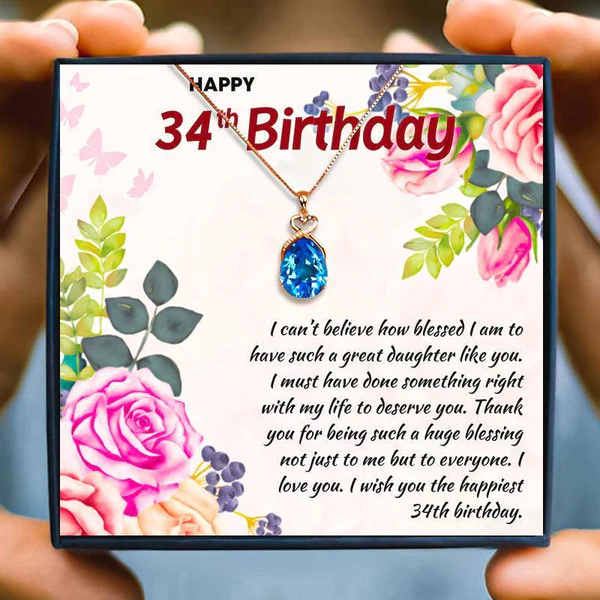 34th Birthday Gift For Daughter - Pure Silver Necklace Gift Set