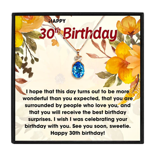 30th Birthday Gift For Her - Pure Silver Necklace Gift Set