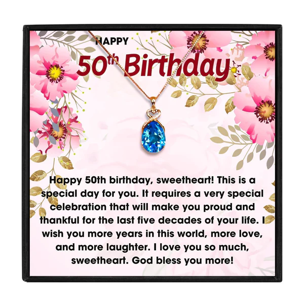 50th Birthday Gift For Her - Pure Silver Necklace Gift Set