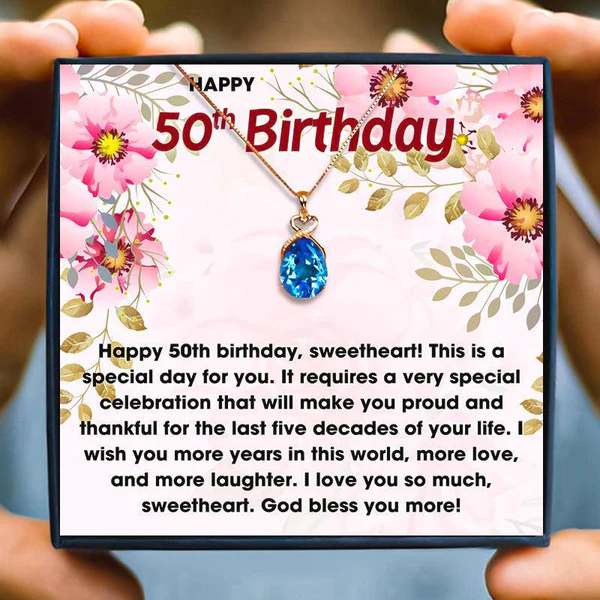 50th Birthday Gift For Her - Pure Silver Necklace Gift Set
