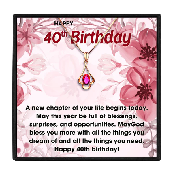 40th Birthday Gift For Her - Pure Silver Necklace Gift Set