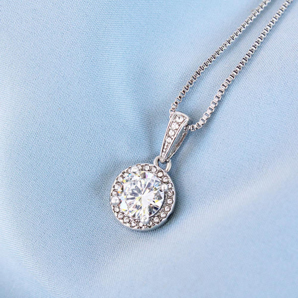 Solitaire Single Stone Pure Silver Necklace